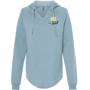 PRM2500  Women's Lightweight California Wave Wash Hooded Sweatshirt - Misty Blue