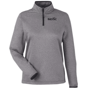 CE73W Core365 Women's Venture Heathered Stripe Quarter-Zip - Pullover - Black/White