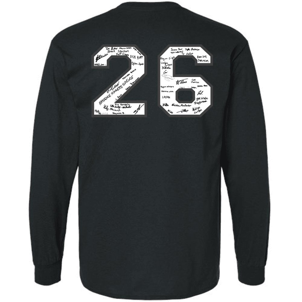 G240 Gildan Ultra Cotton Long Sleeve T-Shirt - Black - Image 2